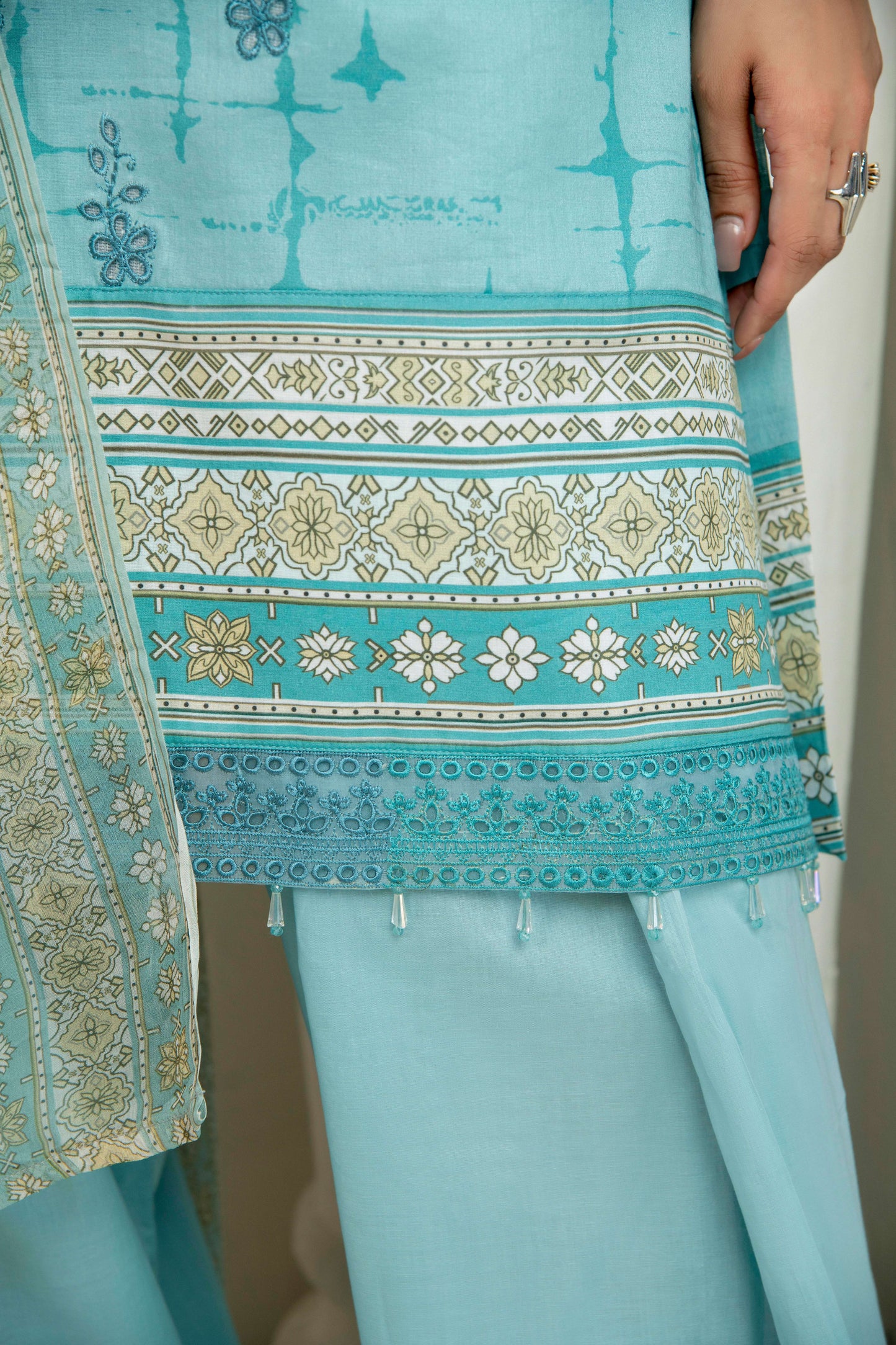 Embroidered lawn kurta for casual wear