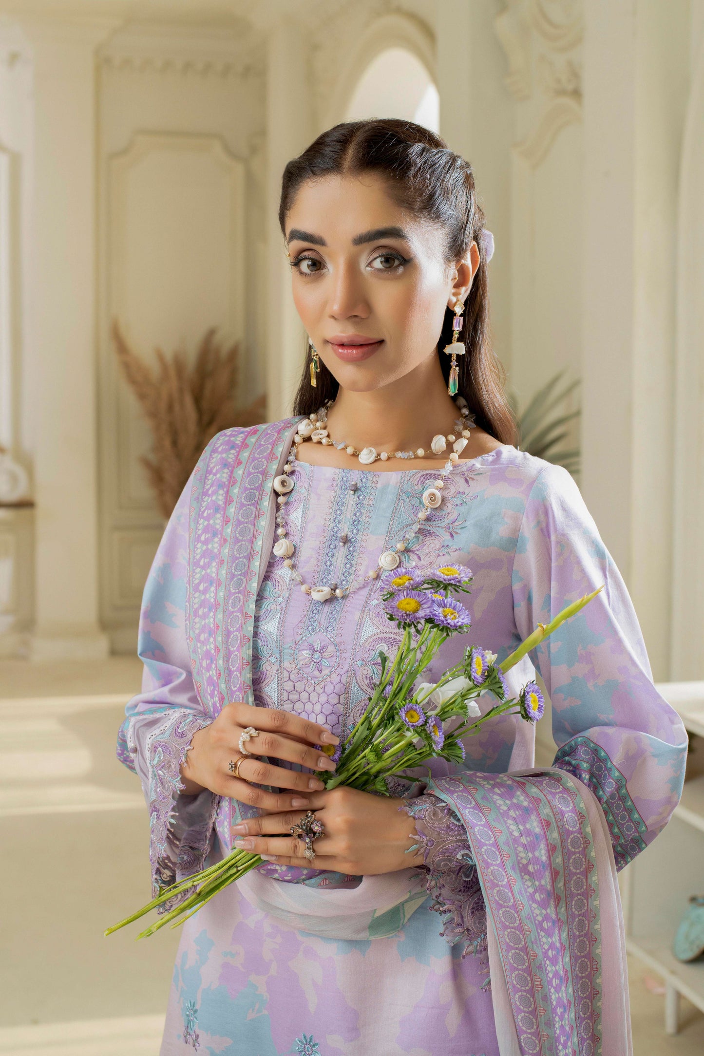 Embroidered lawn outfit designed for daily wear