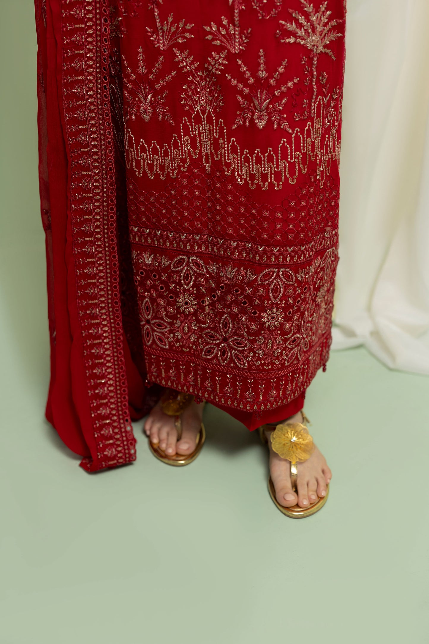 DS-09 Unstitched 3PC chiffon Suit with Embroidery details