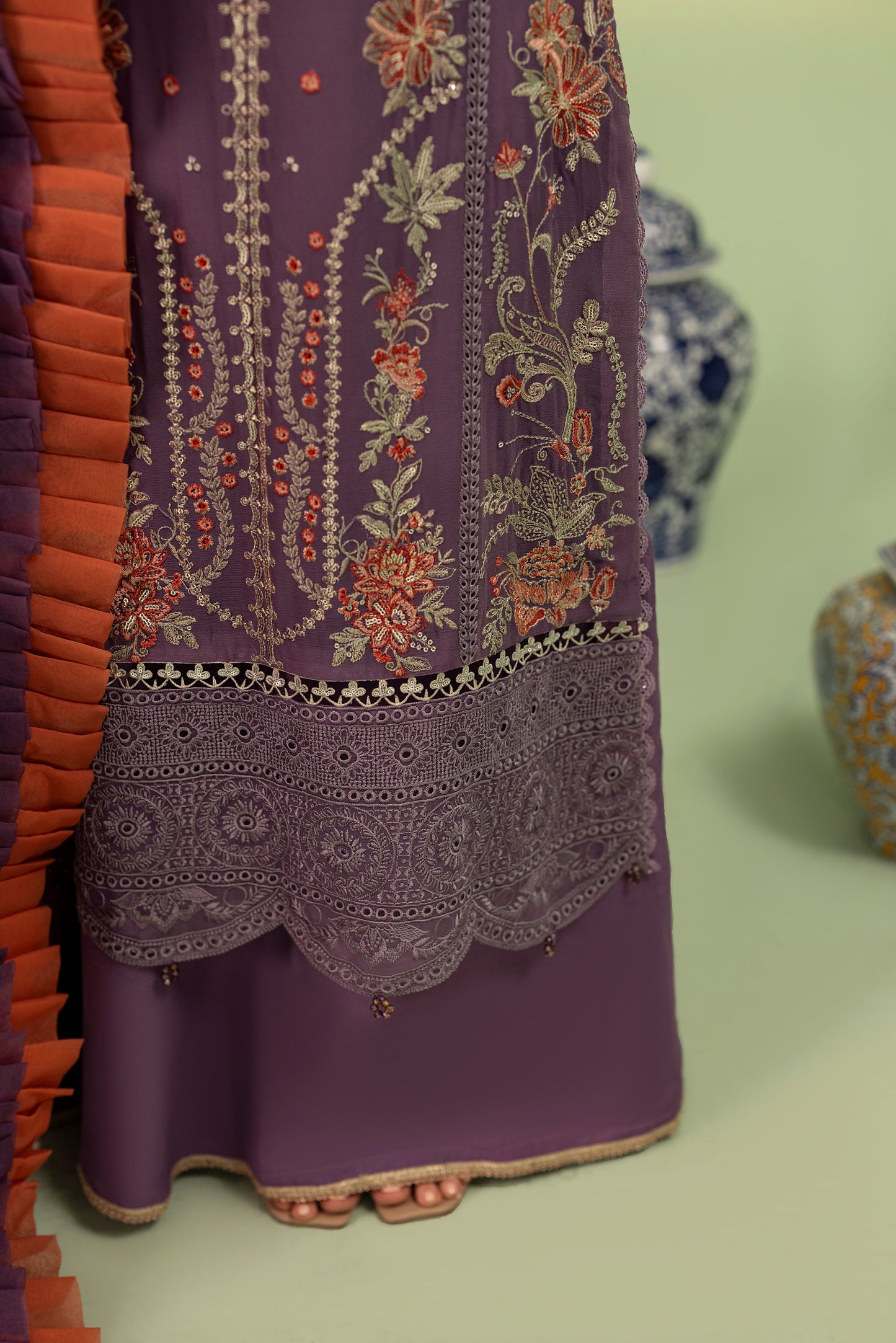 DS-07 Luxury 3PC Unstitched Chiffon suit