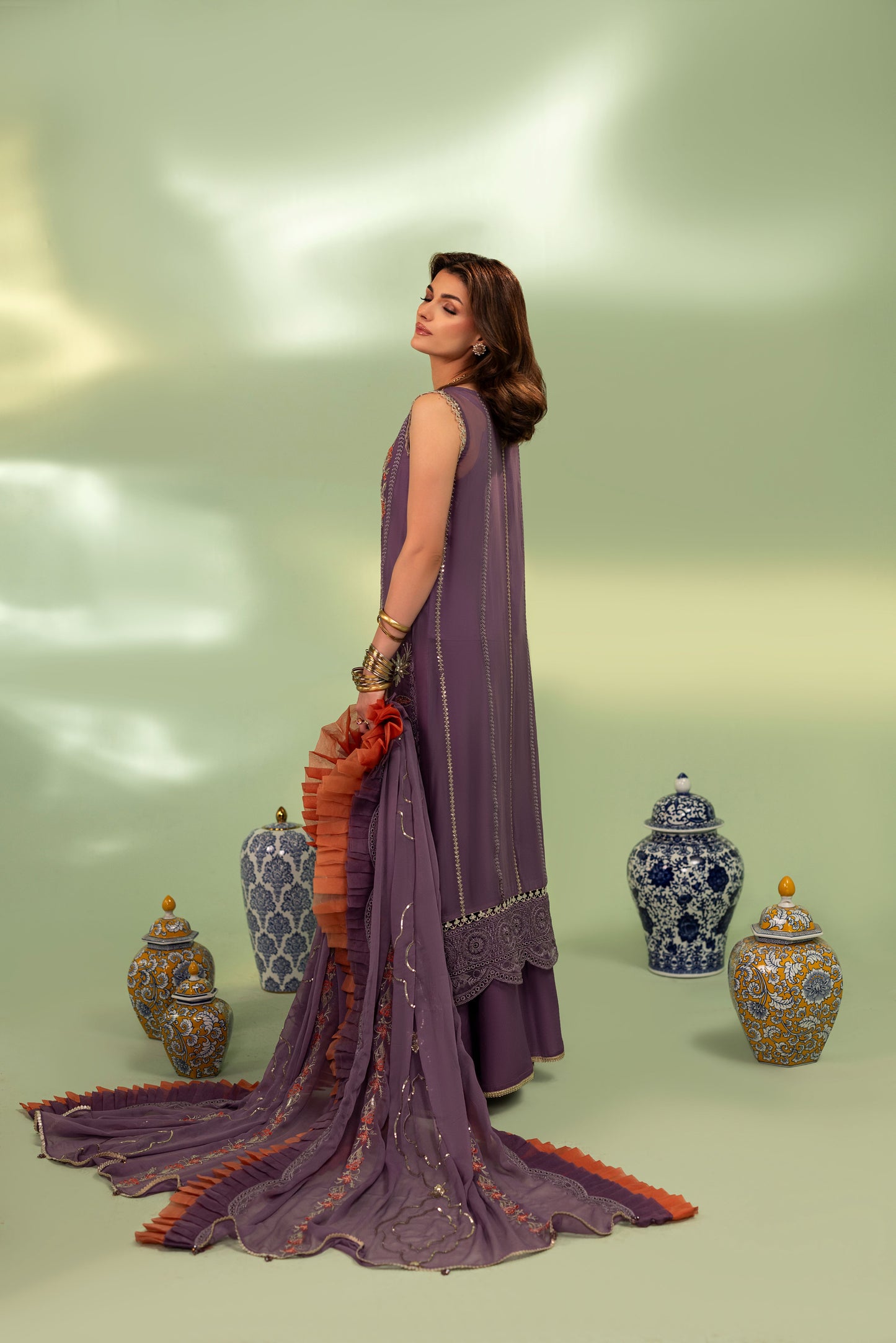 DS-07 Luxury 3PC Unstitched Chiffon suit