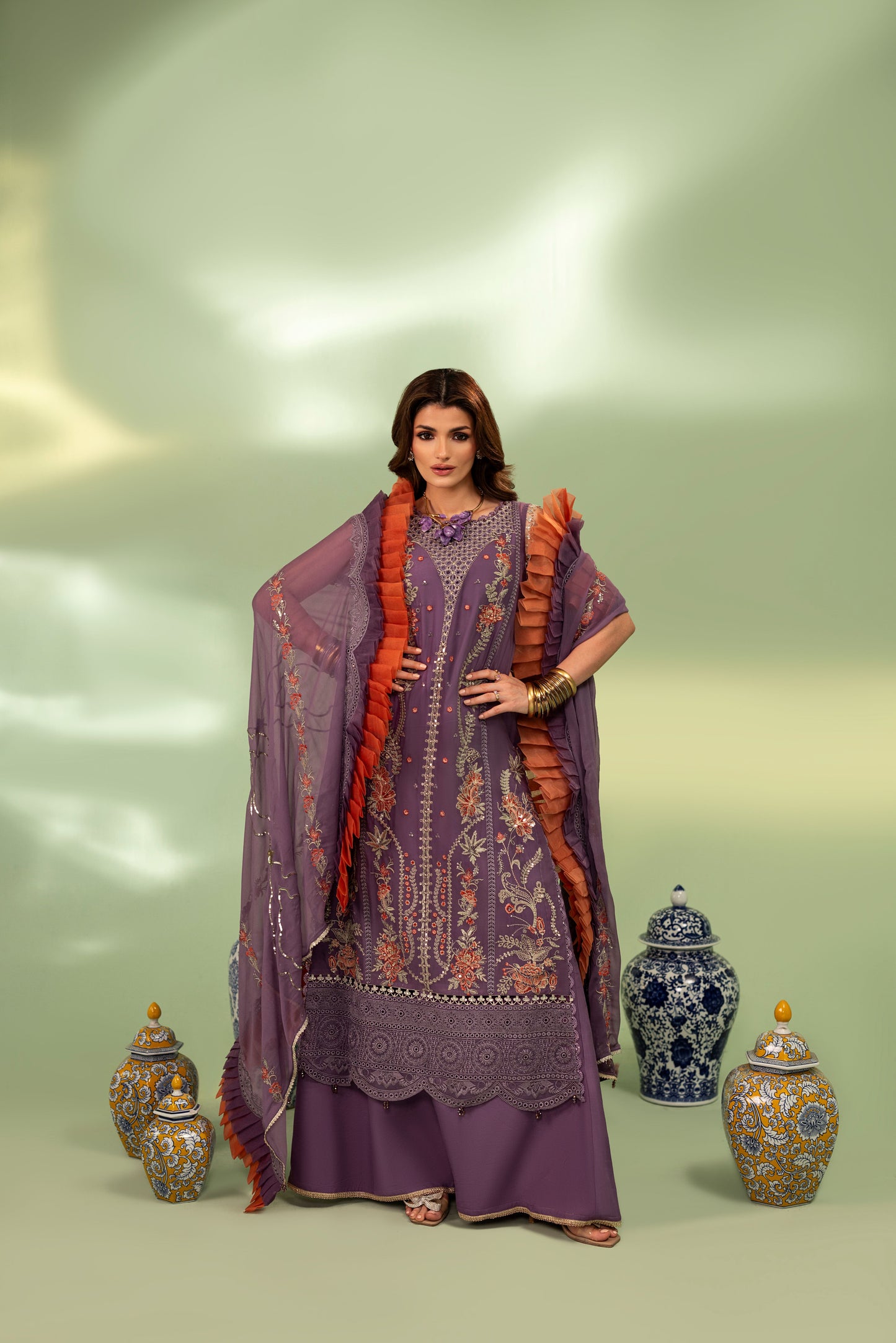 DS-07 Luxury 3PC Unstitched Chiffon suit