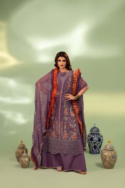 DS-07 Luxury 3PC Unstitched Chiffon suit