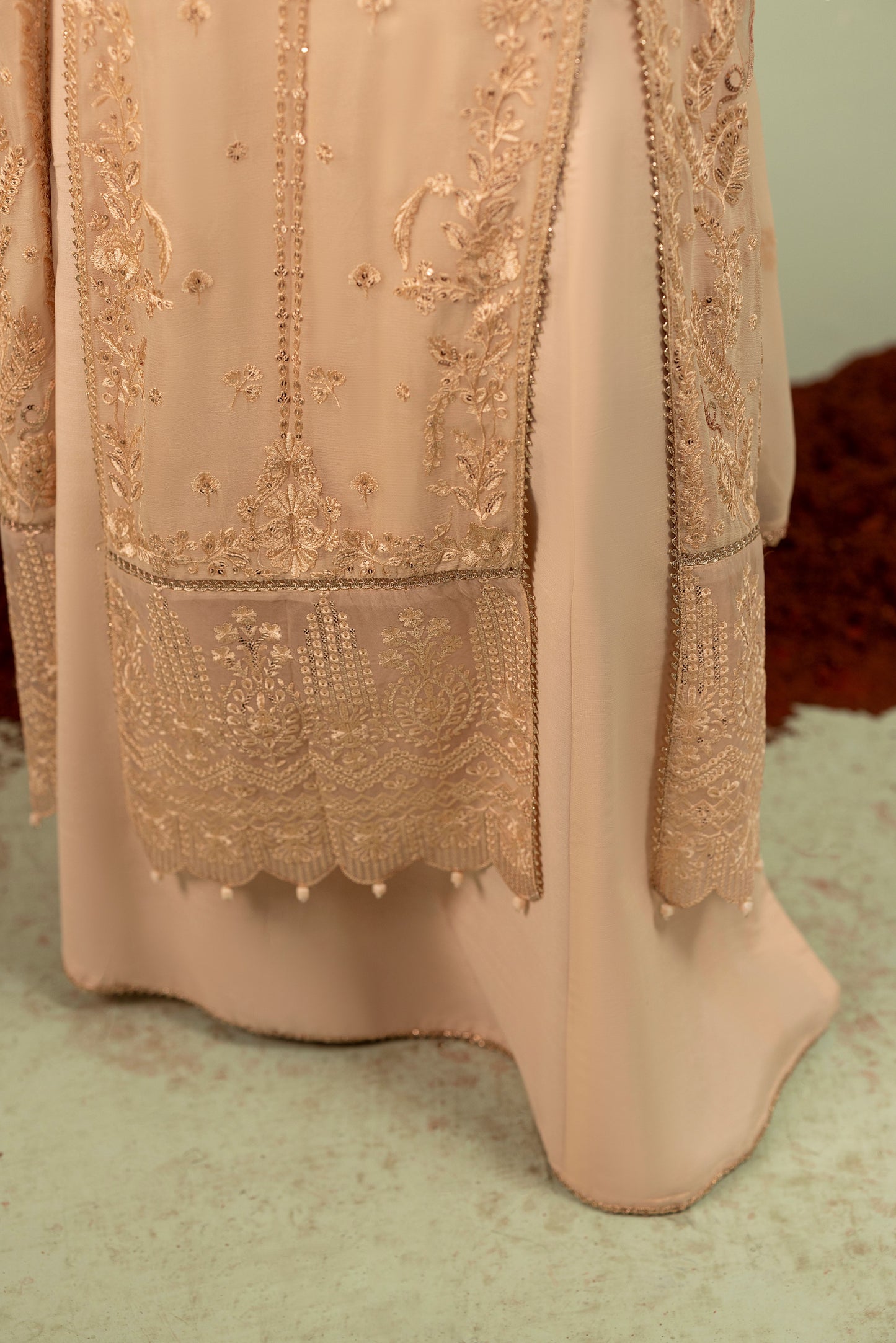 DS-06 Premium Chiffon 3PC Suit with Embroidered Front & Back