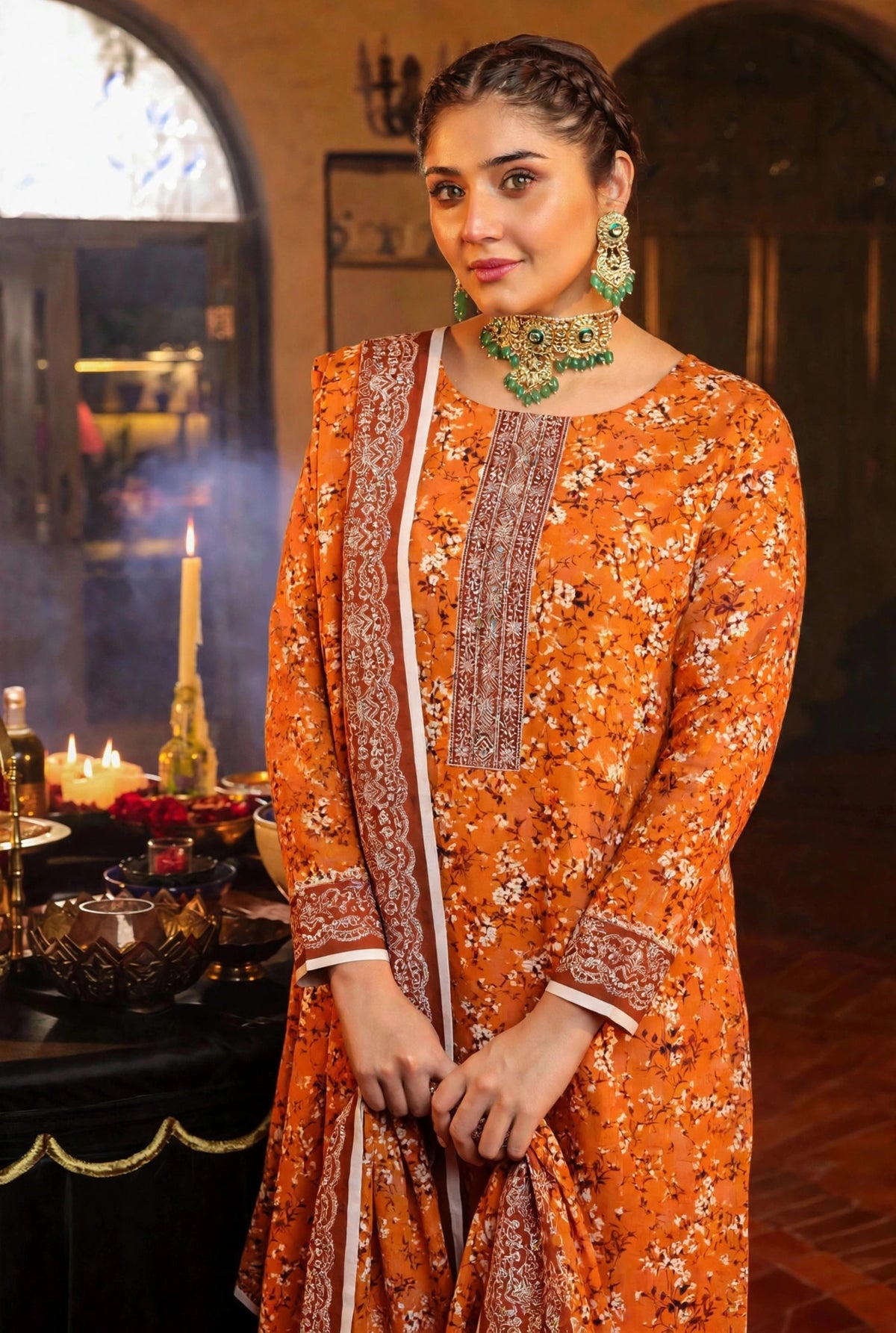 Women's 3 PC Printed Linen Suit - ER-04