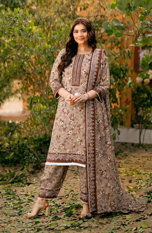Women's 3 PC Printed Linen Suit - ER-07