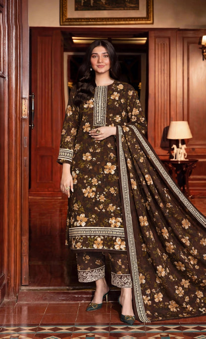 Women's 3 PC Printed Linen Suit - ER-09