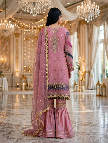 Luxury 3PC Embroidered Organza Suit | RE-02