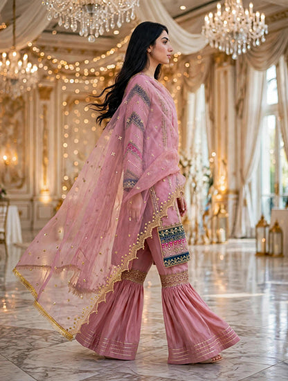 Luxury 3PC Embroidered Organza Suit | RE-02