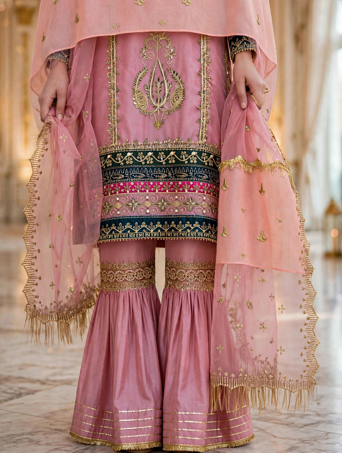 Luxury 3PC Embroidered Organza Suit | RE-02