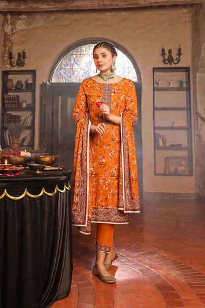 Women's 3 PC Printed Linen Suit - ER-04