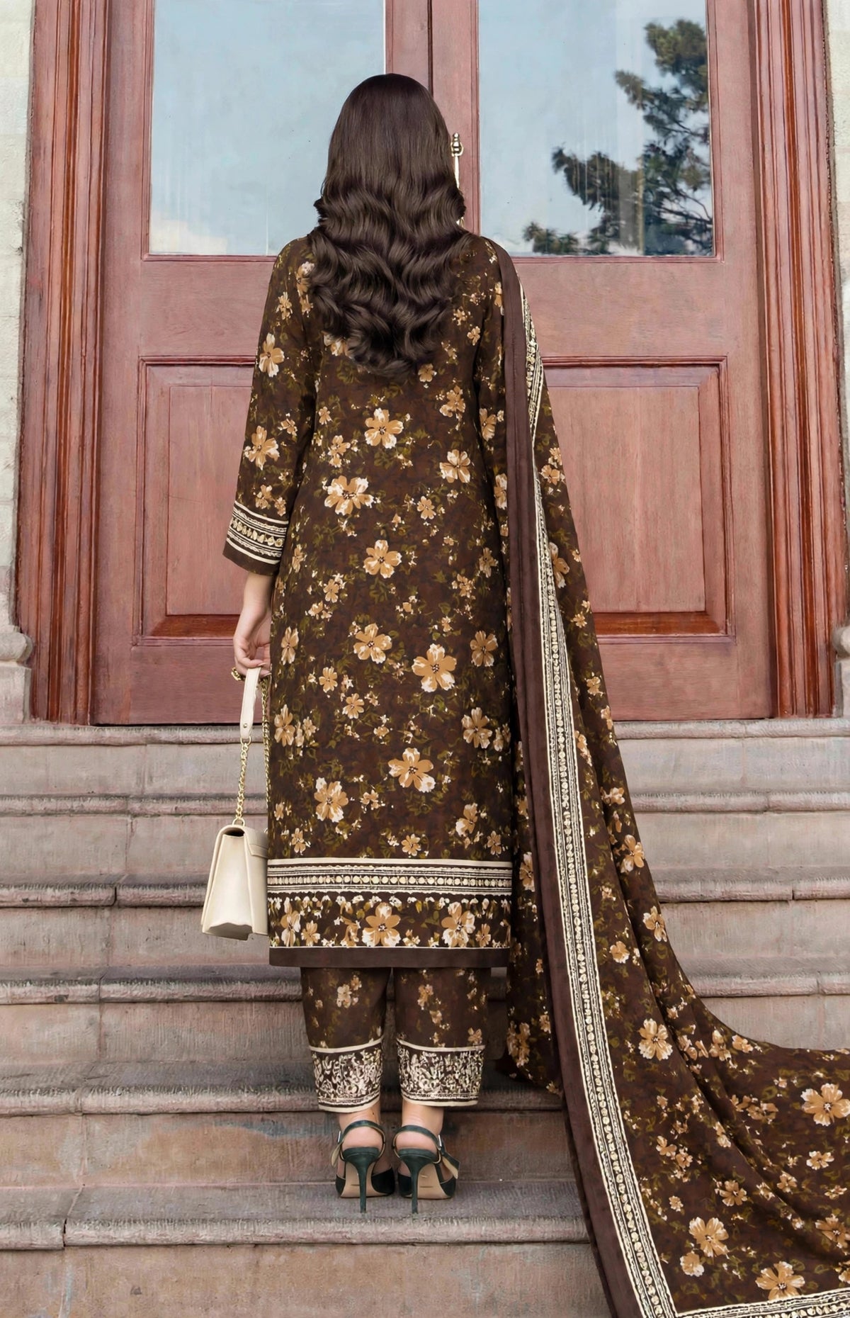 Women's 3 PC Printed Linen Suit - ER-09