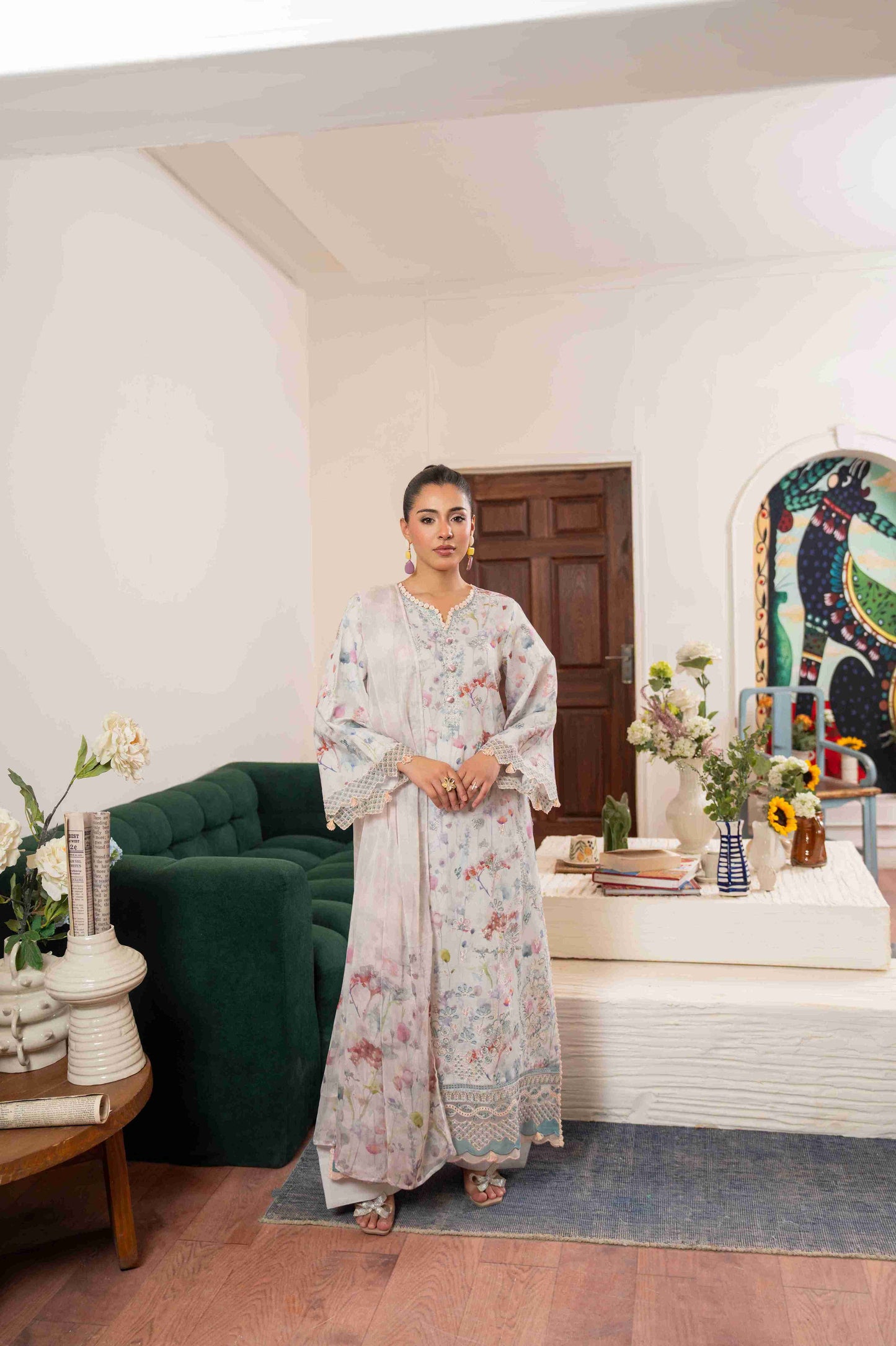 Printed lawn suit designed for daily wear