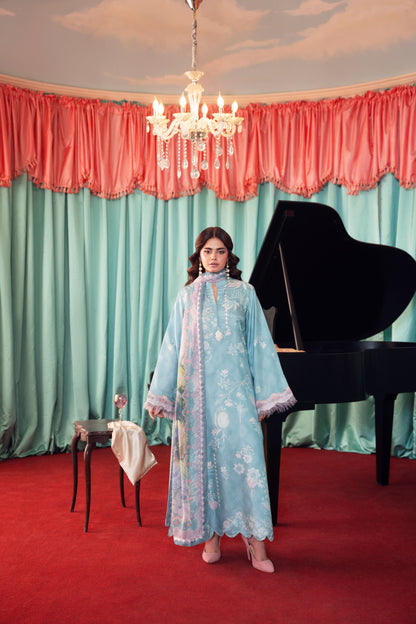 Traditional 3PC unstitched raw silk suit for women with a premium silk shirt and trousers paired with a flowing chiffon dupatta for weddings, Eid, parties, and formal occasions