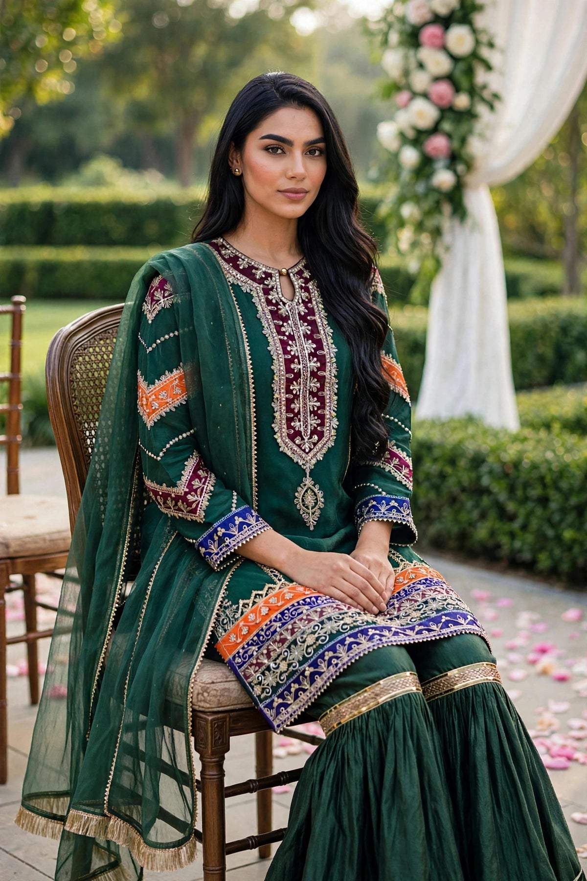 Luxury 3PC Embroidered Organza Suit | RE-03