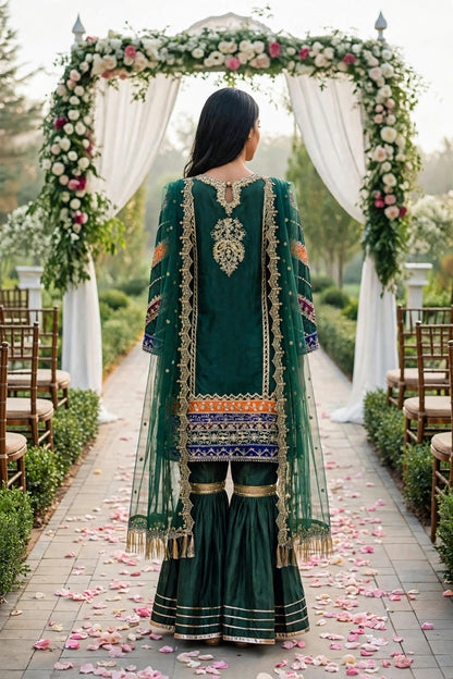 Luxury 3PC Embroidered Organza Suit | RE-03