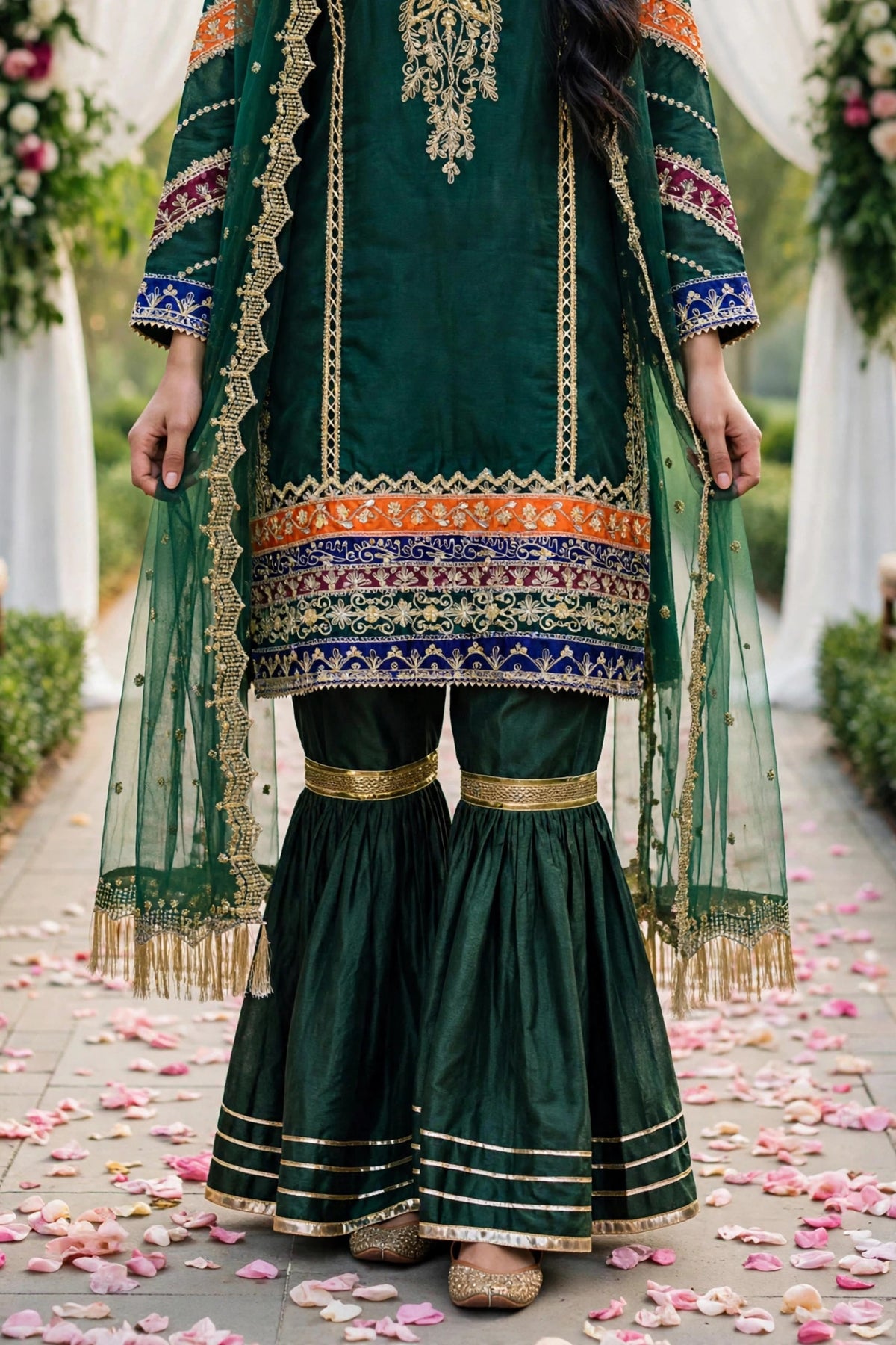 Luxury 3PC Embroidered Organza Suit | RE-03