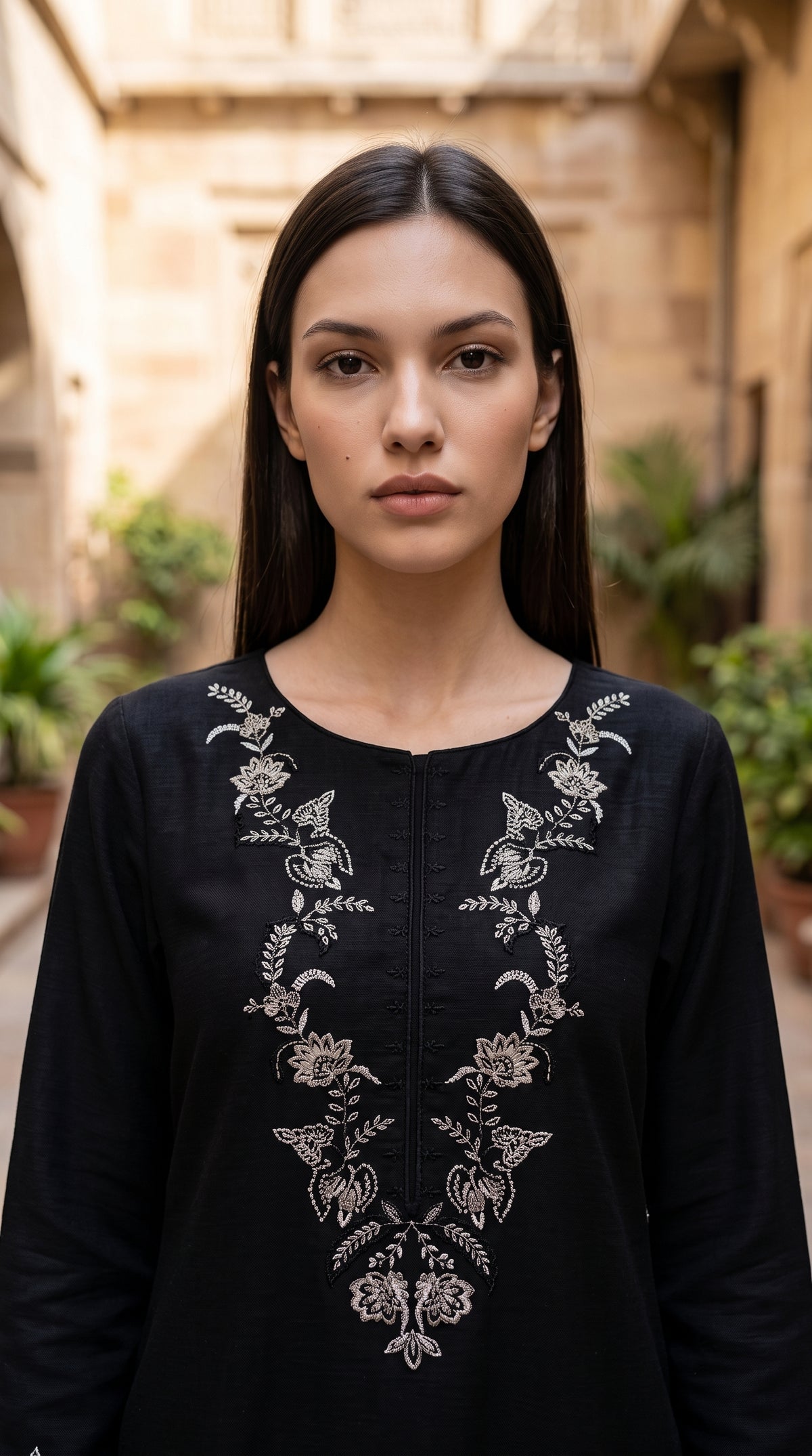 3PC Embroidered Dhanak Suit | DC - 10