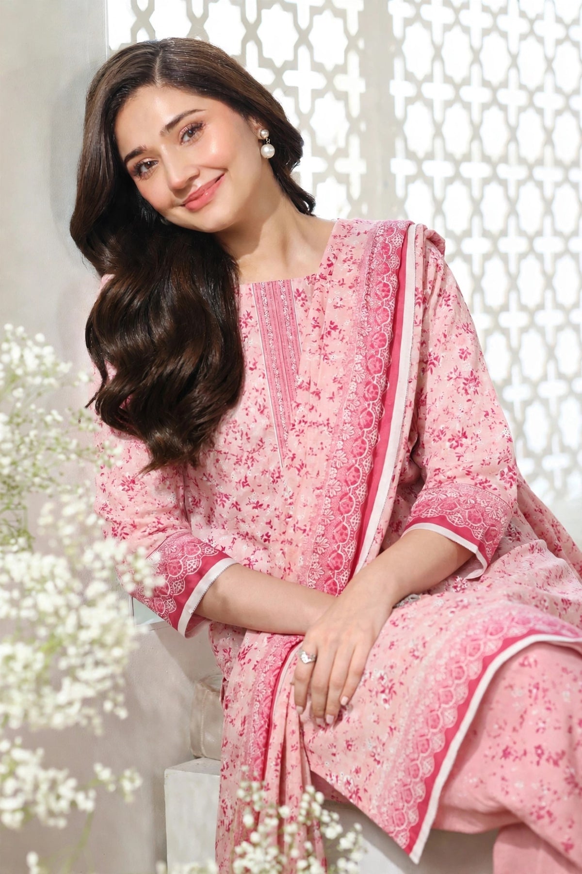 Women's 3 PC Printed Linen Suit - ER-05