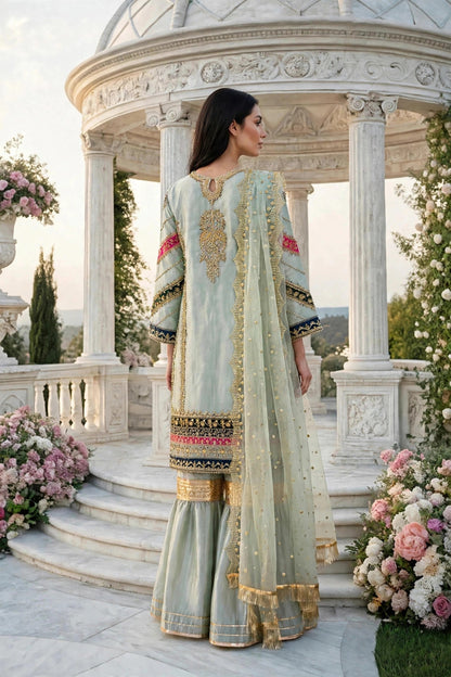 Luxury 3PC Embroidered Organza Suit | RE-05