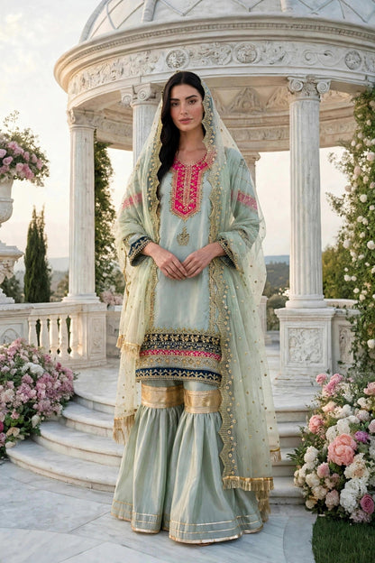 Luxury 3PC Embroidered Organza Suit | RE-05