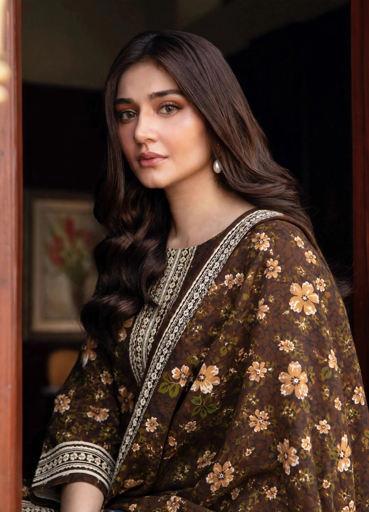Women's 3 PC Printed Linen Suit - ER-09