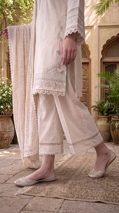 3PC Embroidered Dhanak Suit | DC - 05