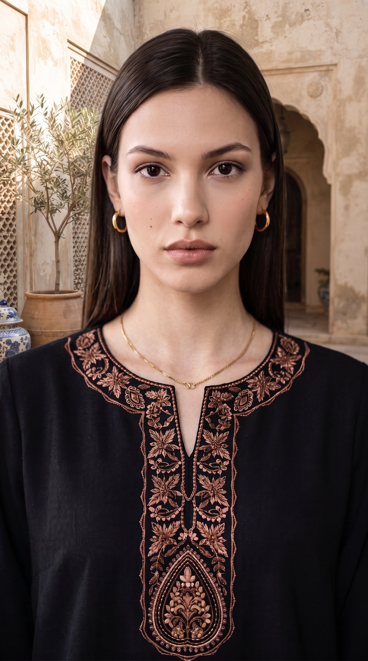 3PC Embroidered Dhanak Suit | DC - 03