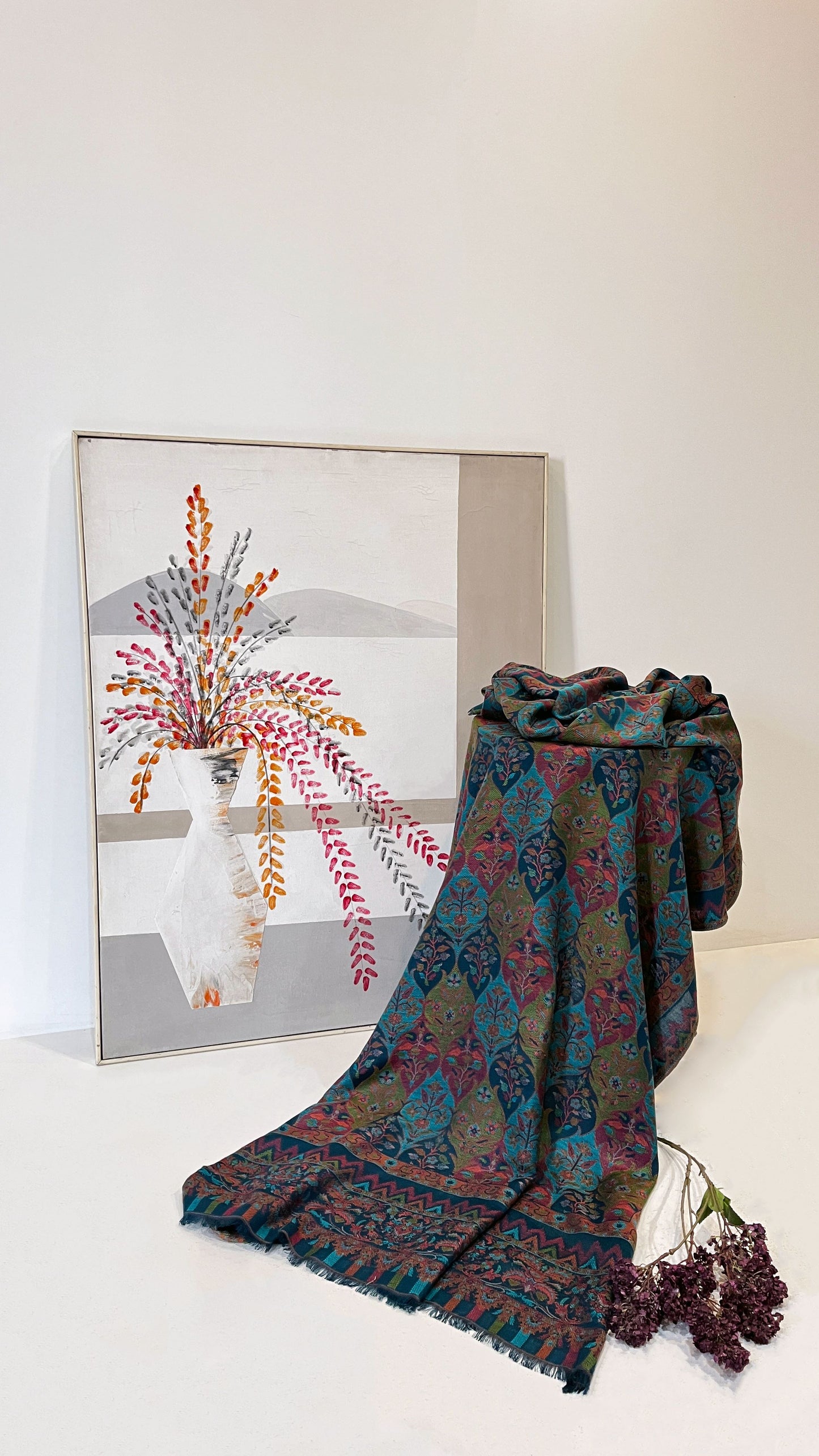 Traditional loom Kashmiri wool shawl