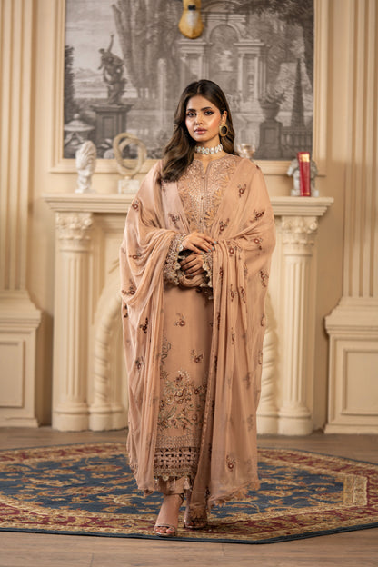 Comfortable embroidered 3PC unstitched suit