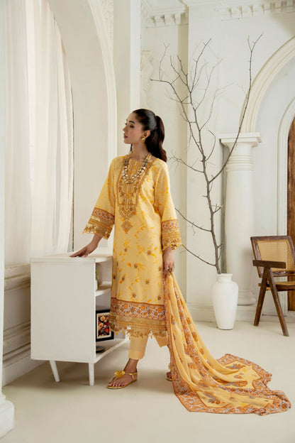  Embroidered shirt and trouser with soft dupatta