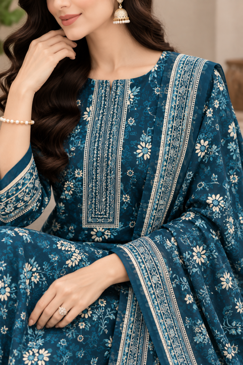 Casual printed linen dress with a lovely floral shirt and neat solid trouser styling