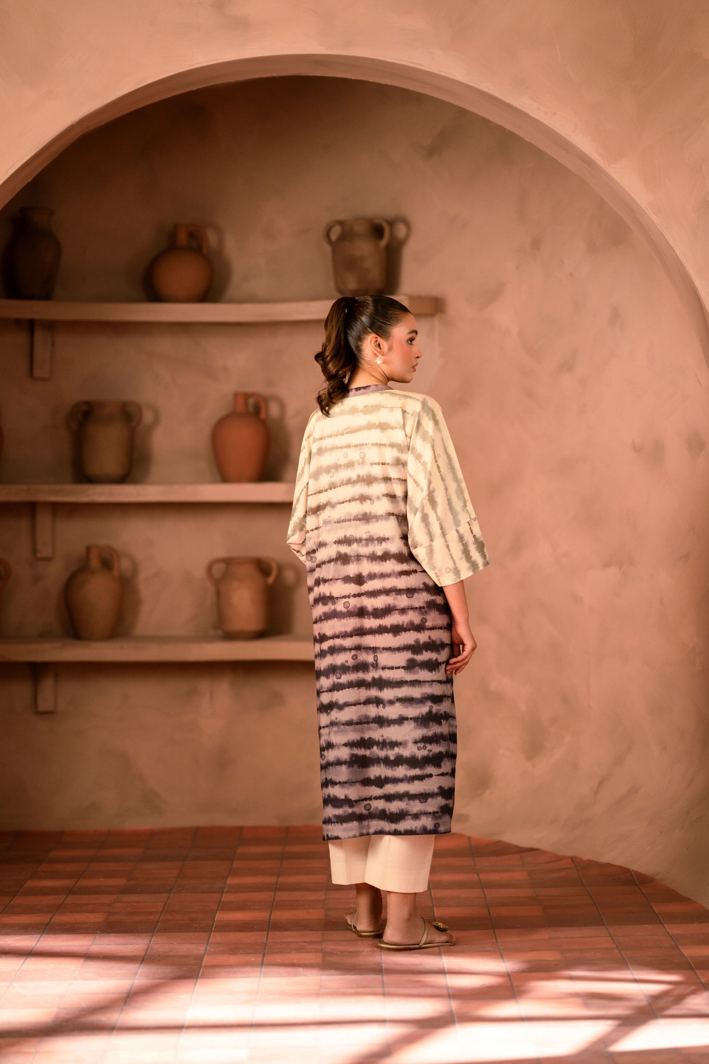 Traditional printed khaddar fabric dress for ladies’ winter wear