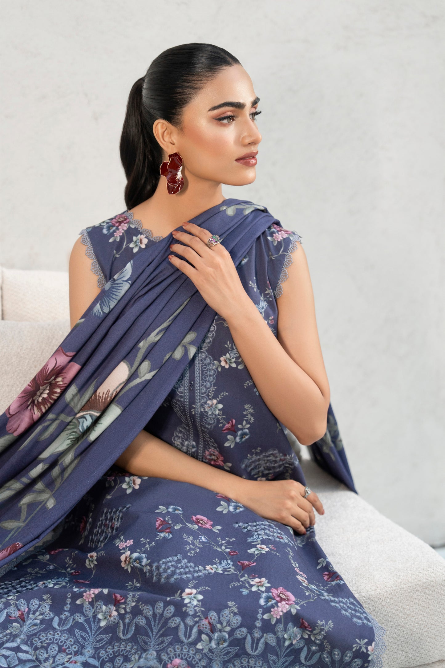 Winter 3PC Embroidered Print Khaddar suit (MS-06)