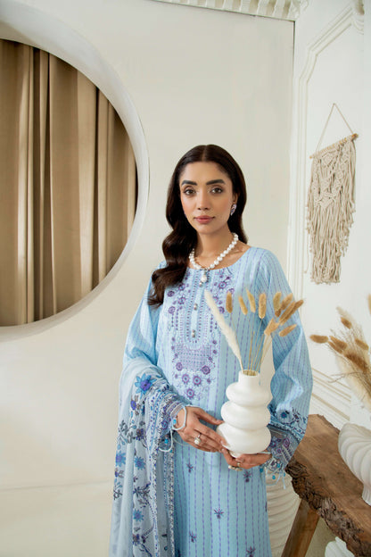 Simple embroidered lawn shirt with plain trouser