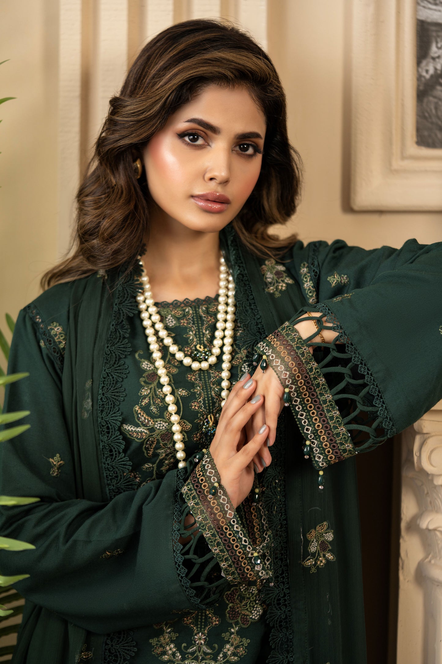 3-piece ladies embroidered suit for daily wear