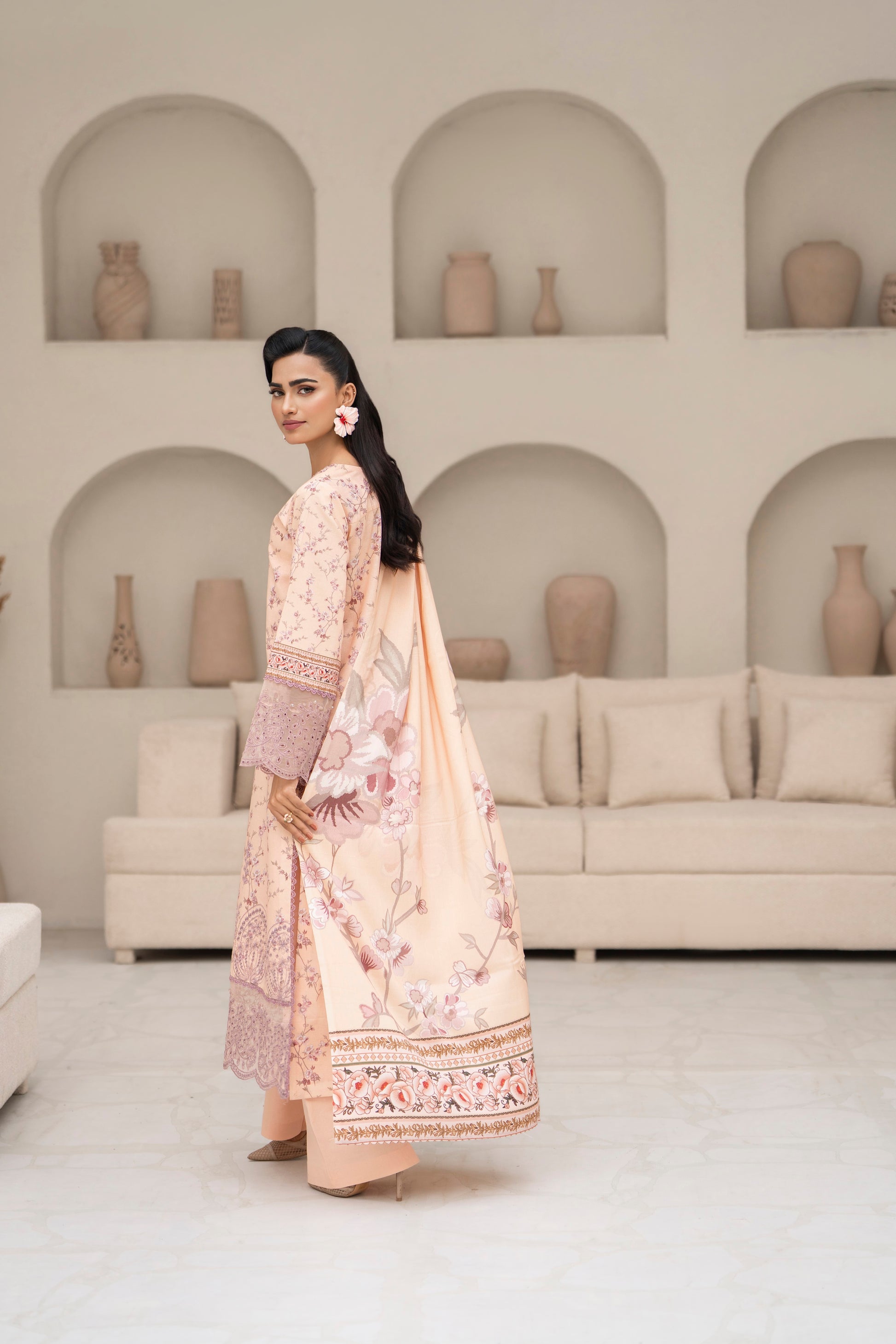 Stylish embroidered khaddar winter outfit for women