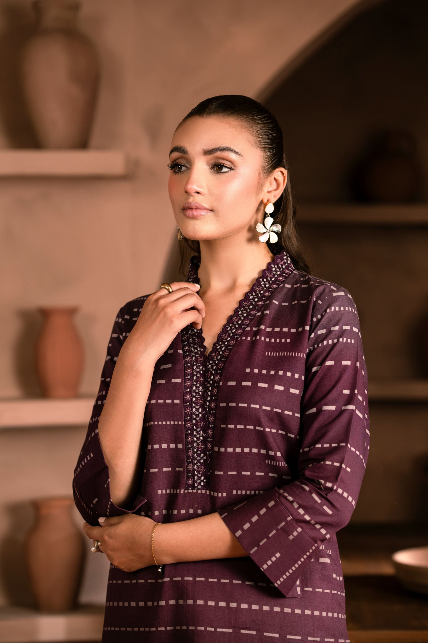 Eastern-style khaddar dress for winter formal and wedding occasions