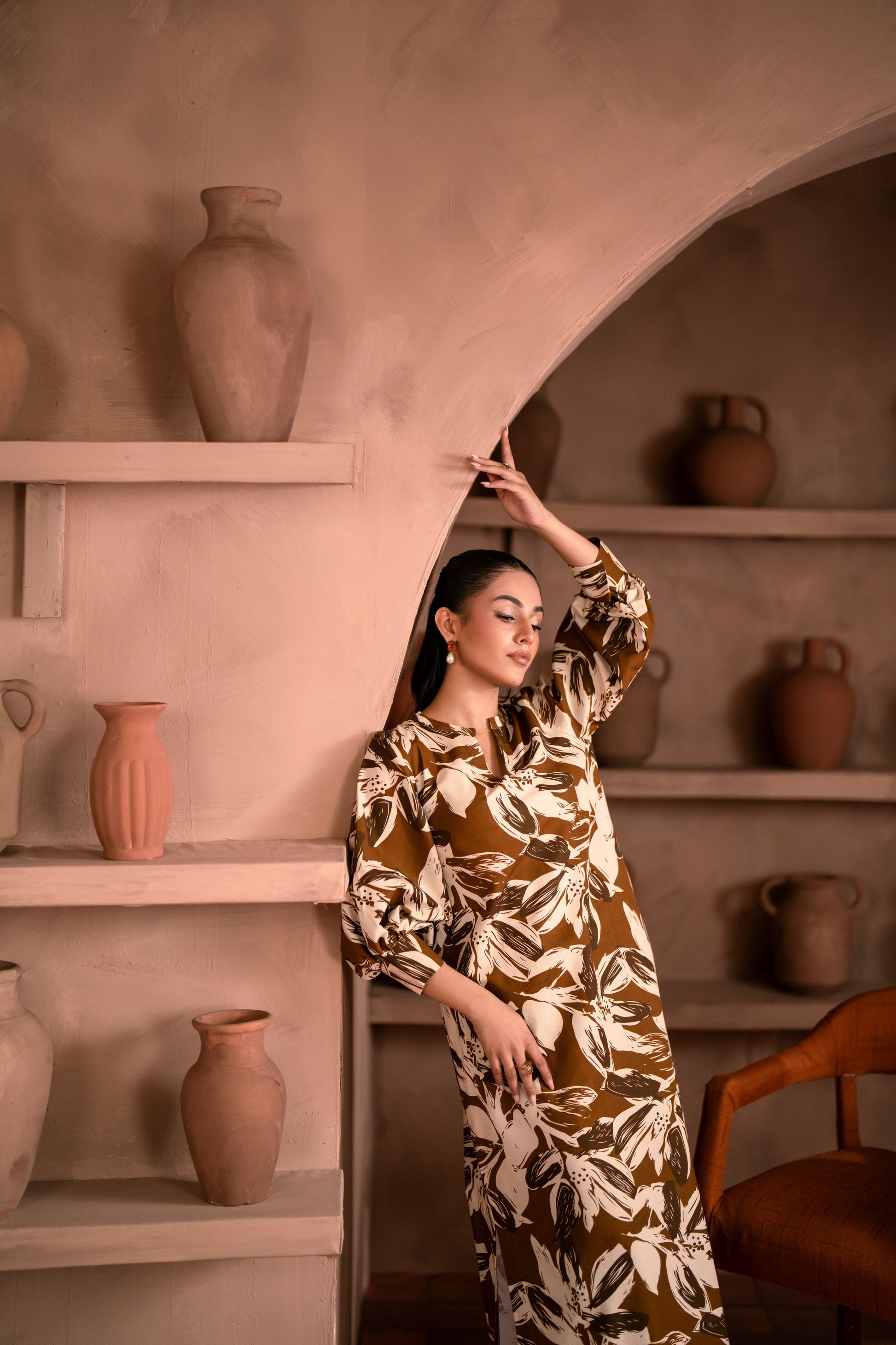 Unstitched khaddar fabric formal winter outfit for women