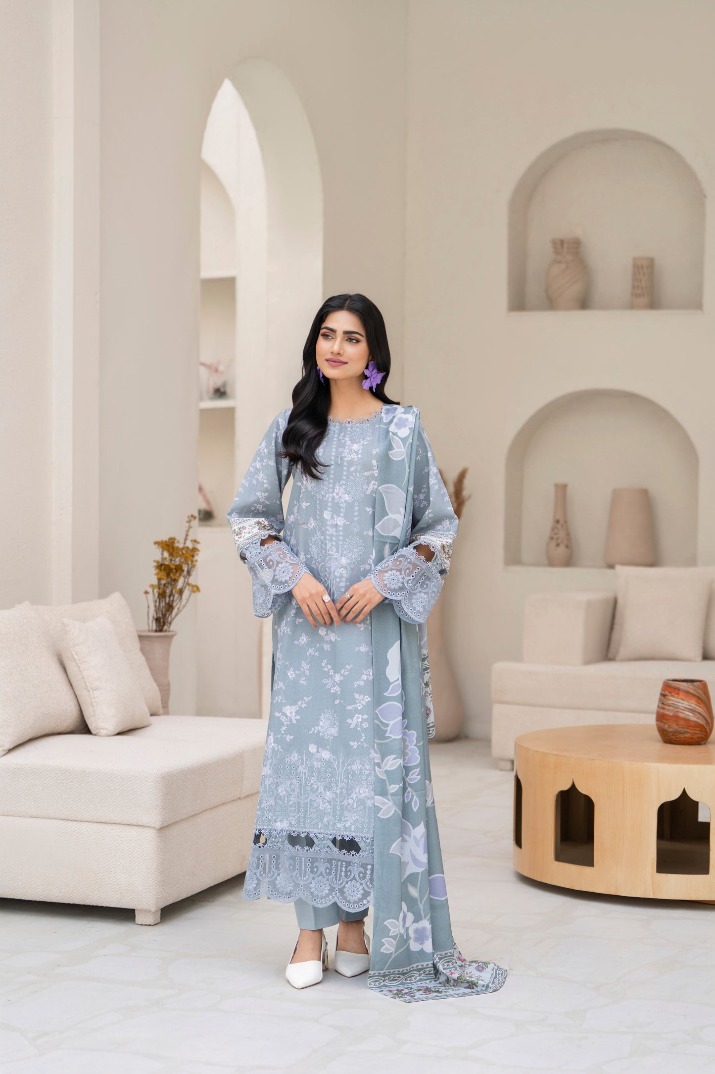 Graceful embroidered khaddar outfit for women