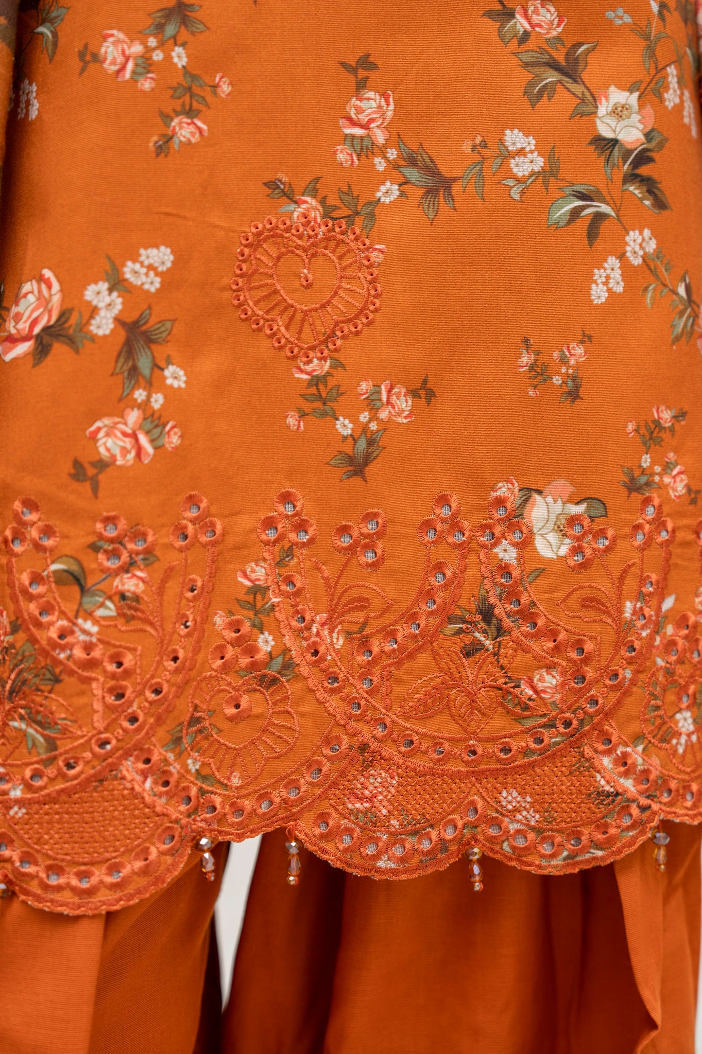 Stylish khaddar dress with wool shawl and embroidery