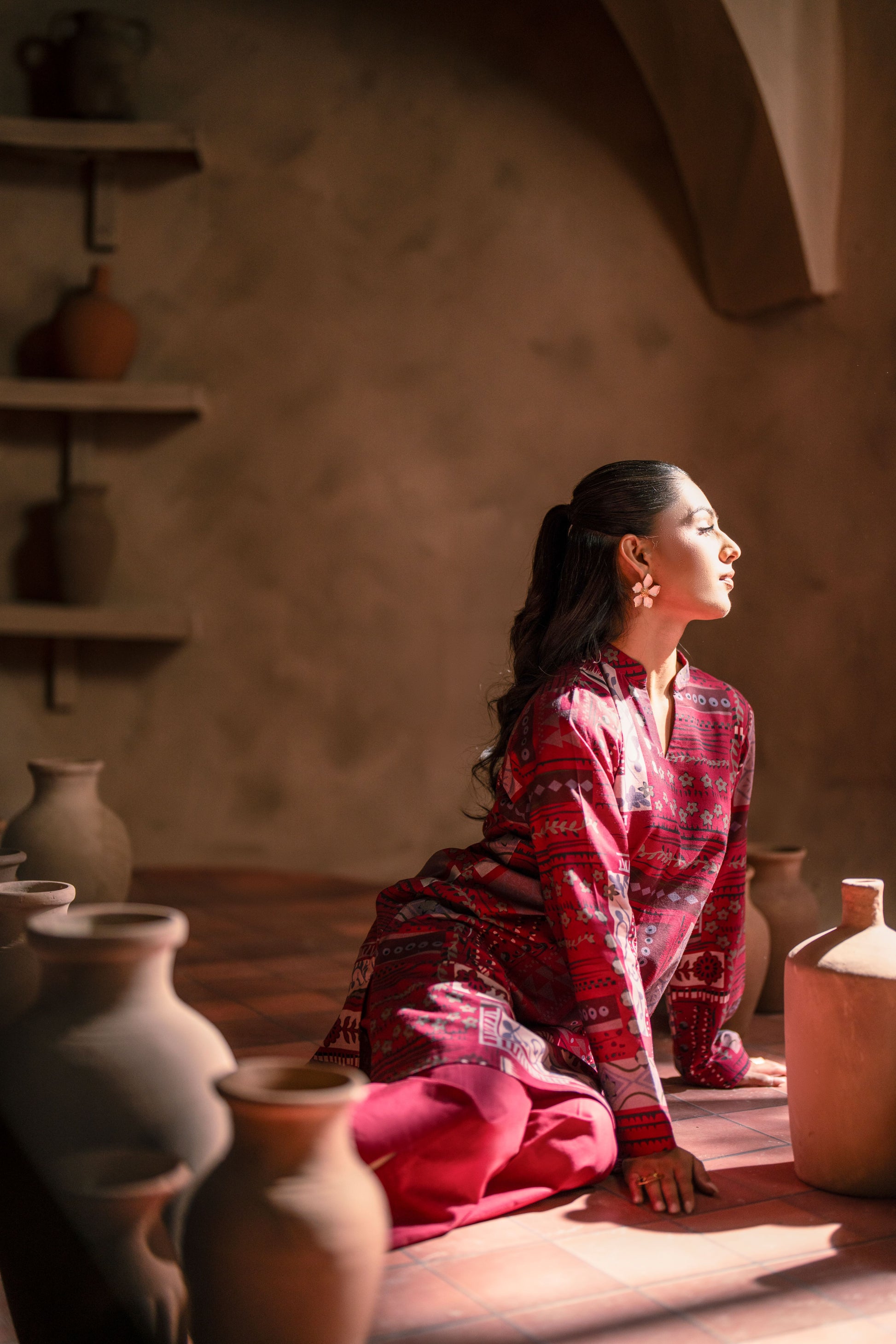 Fancy khaddar fabric party outfit for winter fashion