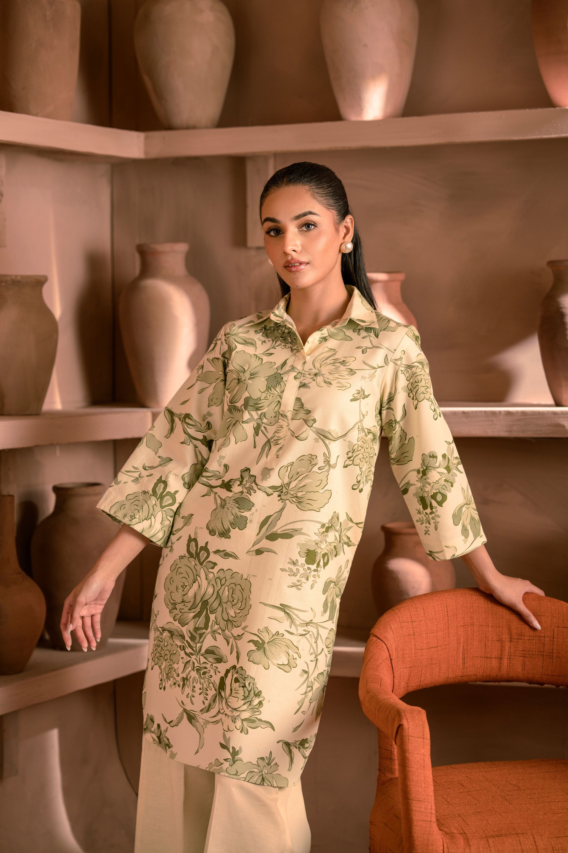 Printed khaddar party wear suit for women’s winter wardrobe