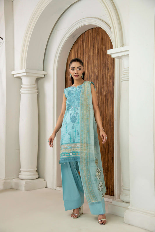 Embroidered lawn kurta with trouser