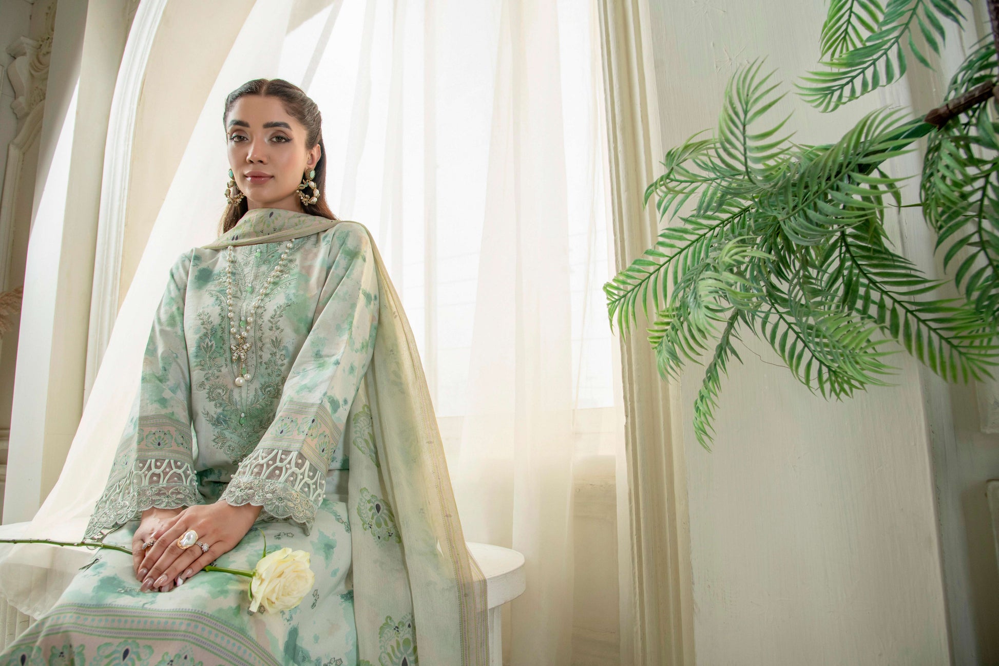  Classic embroidered shirt with trouser and dupatta