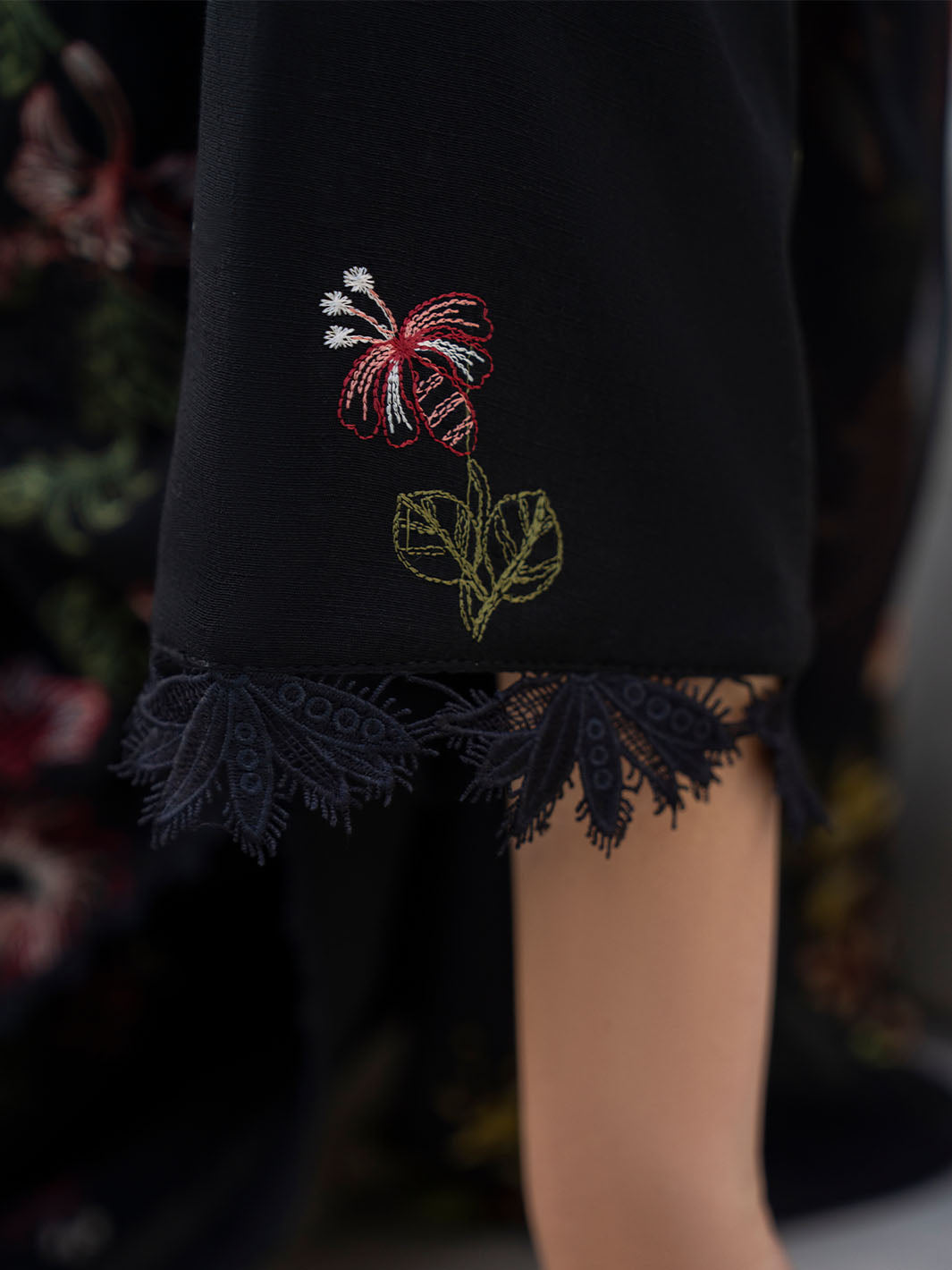 Exclusive embroidered lawn suit with chiffon printed dupatta and plain trouser