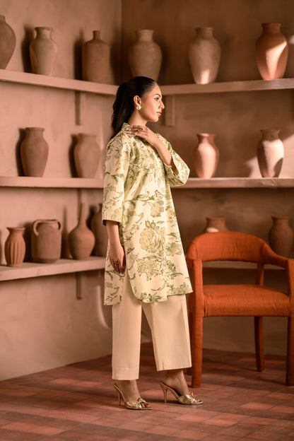 Winter khaddar kurta with trouser design crafted for comfort