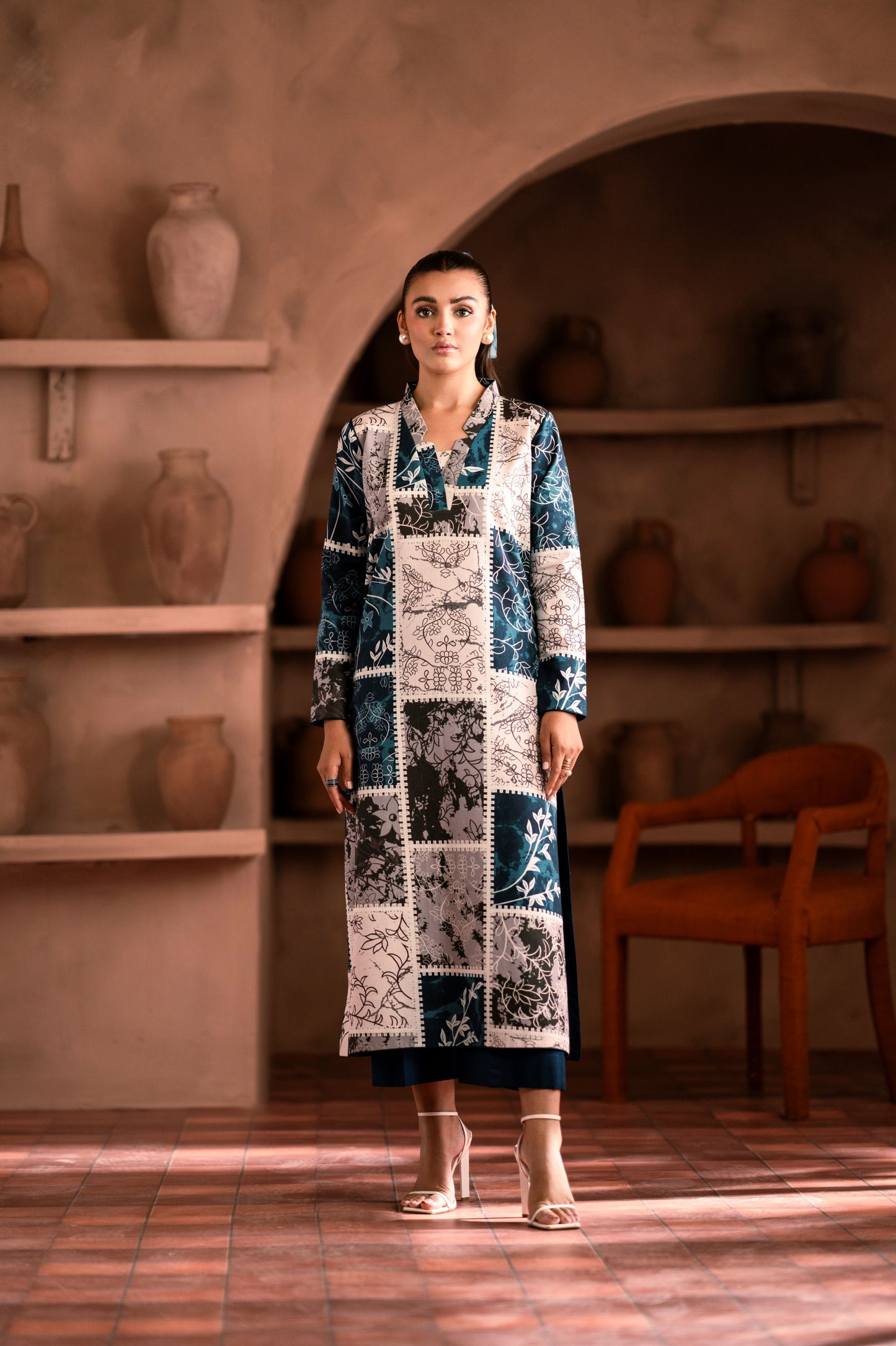 Winter khaddar fabric suit designed for party wear occasions