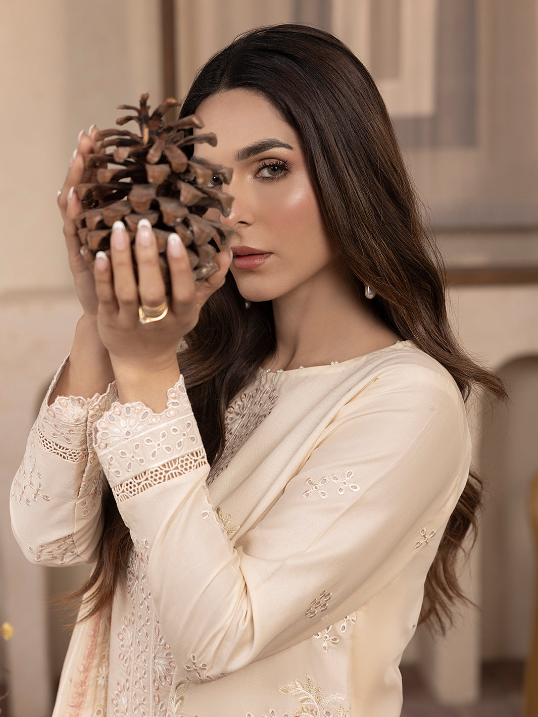 Unstitched embroidered lawn suit with premium patches, perfect for fancy summer wear