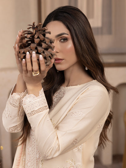 Unstitched embroidered lawn suit with premium patches, perfect for fancy summer wear